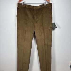 Lambourne Mens Corduroy Trousers Drab Brown Wide Size 38 NWT England